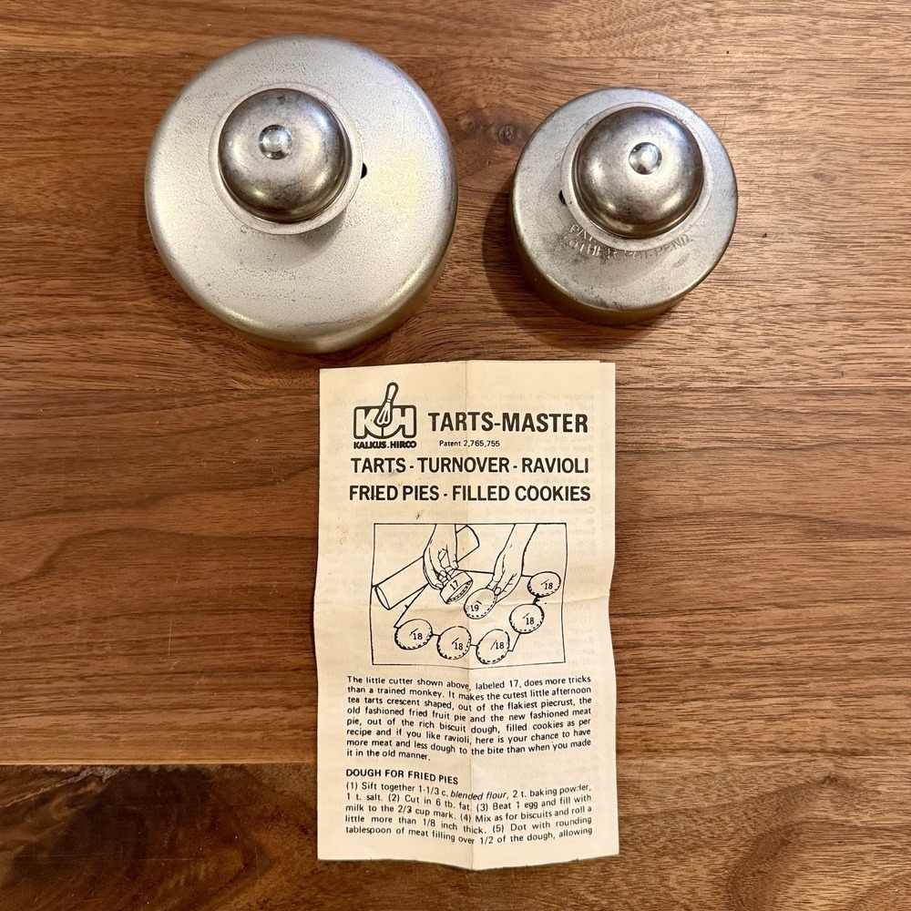 3pc VTG 60s Tart Cookie Master PASTRY PRESS Pie Maker Cutter Sealer Recipes‎